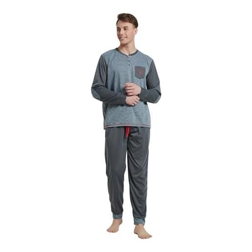 SaneShoppe set pigiama da uomo in pile termico, 1 o 2 pezzi, verde/nero confezione da 2, m