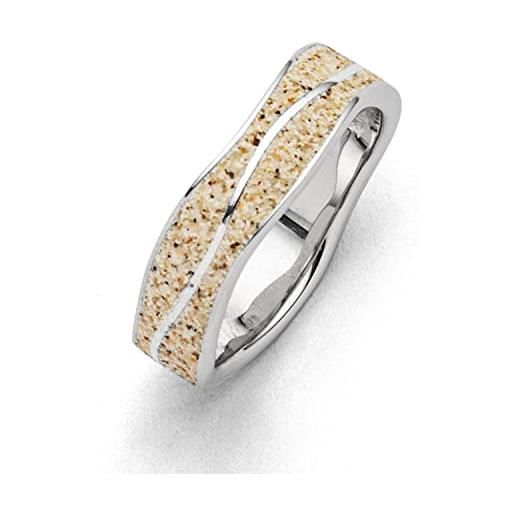 DUR gioielli anello donna wellen spiaggia sabbia argento 925 rodiato (r5108), argento, nessuna pietra preziosa