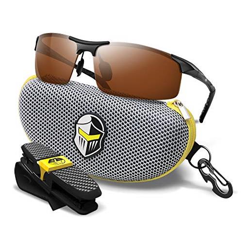 BLUPOND sport occhiali da sole polarizzati - occhiali da sole durante il giorno visione tac antiriflesso - parziale telaio metallico - caccia pesca di guida