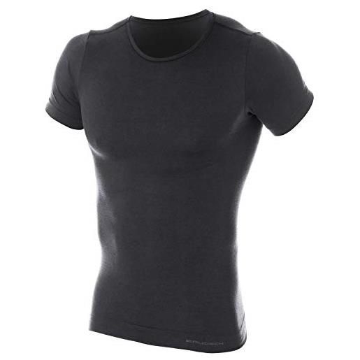 BRUBECK ss11030 - maglietta a maniche corte da uomo, in lana merino, sportiva, traspirante, con regolazione della temperatura corporea