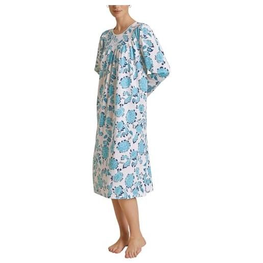 Calida morbido cotone maglia lunga da notte, opaco, topazio blu, 48-50 donna