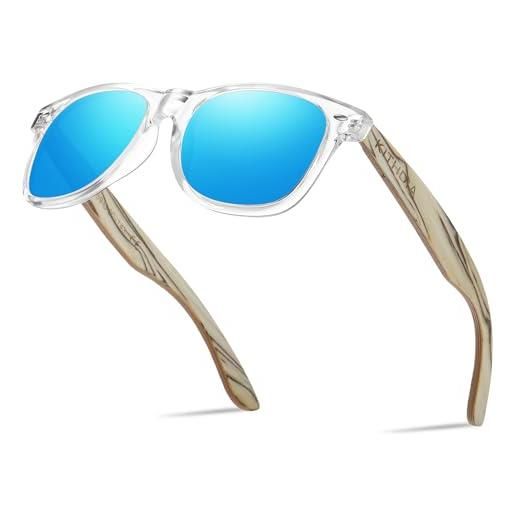 KITHDIA occhiali da sole in legno polarizzati classici in legno per uomo donna protezione uv400 s5505