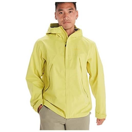 Marmot uomo pre. Cip eco pro jacket, giacca antipioggia impermeabile, antivento, traspirante, windbreaker rigido ripiegabile, ideale per escursioni e trekking, vetiver, l