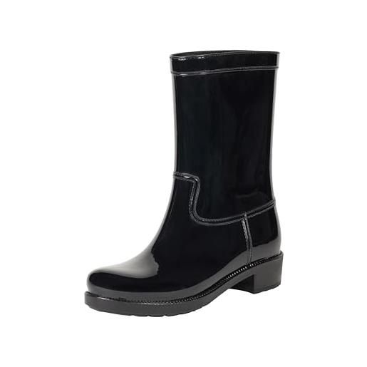 The Drop women's stivali da pioggia con gambale medio stella, nero, 42