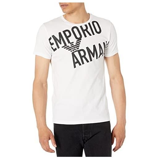 Emporio Armani giorgio armani spa maglietta bold logo t-shirt, white multi col. Obl, m uomo