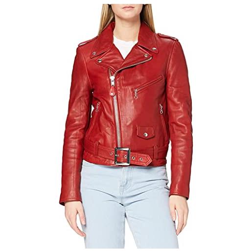 Schott NYC lcw8600, giacca di pelle, donna, rosso (rouge), s