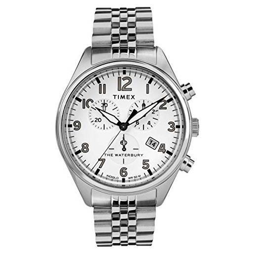 Timex orologio cronografo quarzo uomo con cinturino in acciaio inox tw2r88500