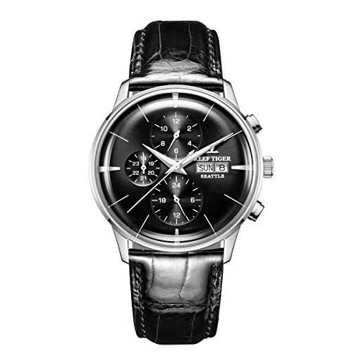 REEF TIGER orologio analogico automatico uomo con cinturino in pelle rga1699 (rga1699-ybb)