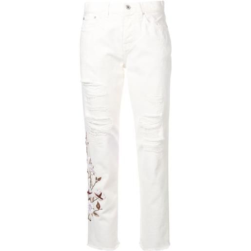 Off-White jeans effetto vissuto - bianco