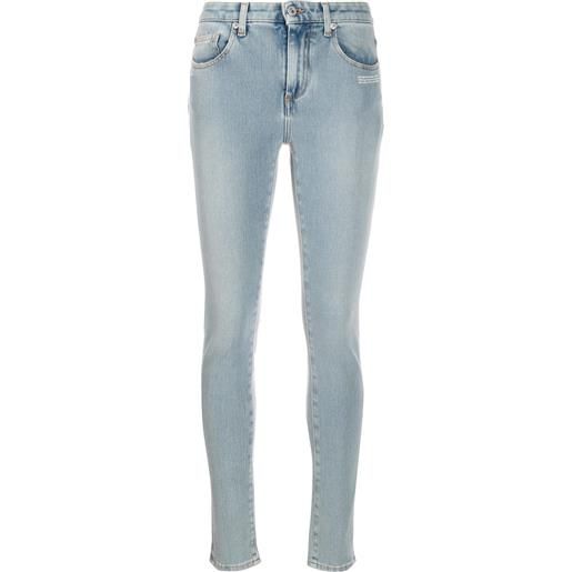 Off-White jeans skinny con ricamo - blu