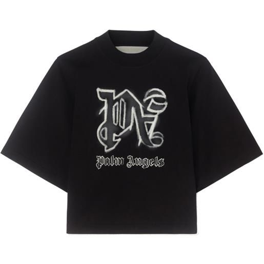 Palm Angels t-shirt hyper crop con stampa - nero
