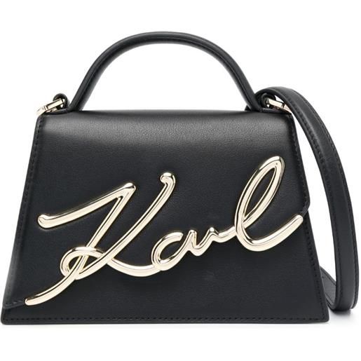 Karl Lagerfeld borsa a tracolla signature piccola - nero