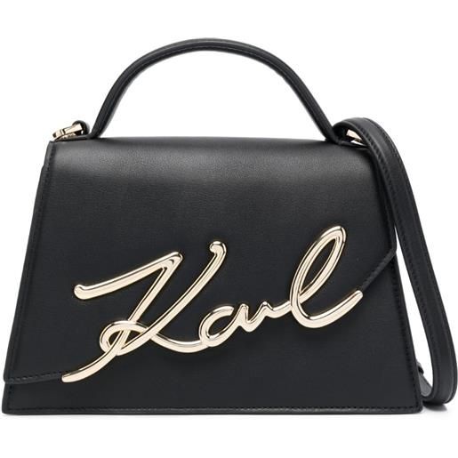 Karl Lagerfeld borsa a tracolla signature media - nero