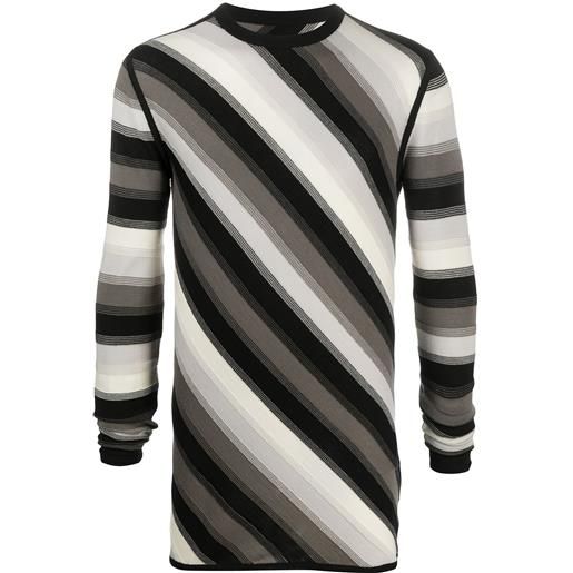 Rick Owens maglione a righe diagonali - nero