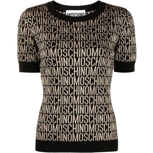 Moschino t-shirt con logo jacquard - nero