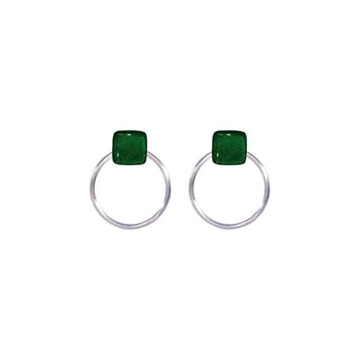 Ellen Kvam Jewelry ellen kvam back-front hoop and stud earring - green