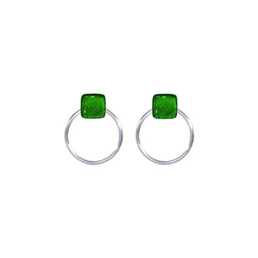 Ellen Kvam Jewelry ellen kvam back-front hoop and stud earring - lime
