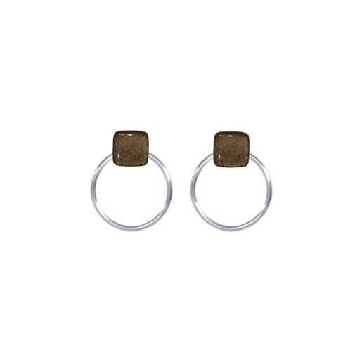 Ellen Kvam Jewelry ellen kvam back-front hoop and stud earring - khaki