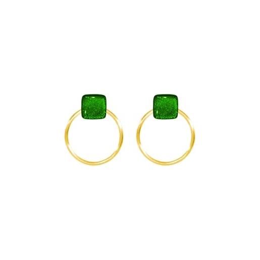 Ellen Kvam Jewelry ellen kvam back-front hoop and stud earring - lime