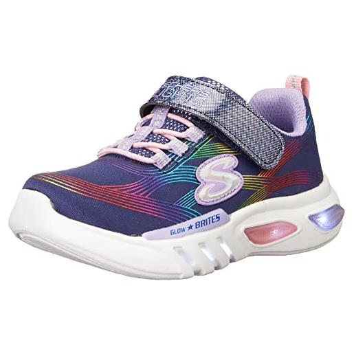 Skechers flutter heart lights simply love, scarpe bambine e ragazze, navy synthetic mesh, 29 eu