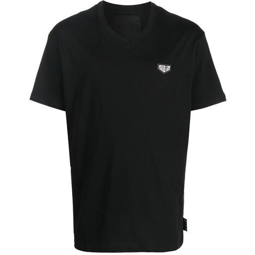 Philipp Plein t-shirt con scollo a v - nero