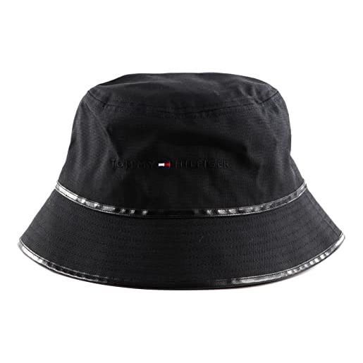 Tommy Hilfiger cappello da pescatore uomo th cordura bucket hat, nero (black), taglia unica