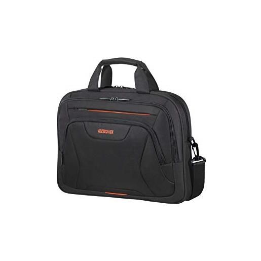 American Tourister bag 15.6, borsa per laptop da unisex adulto, nero (black/orange), taglia unica