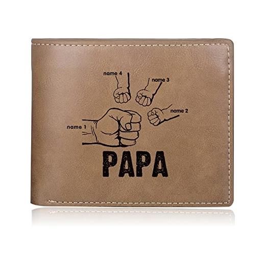 Jeweidea mini portafoglio uomo slim portafoglio uomo personalizzato con foto porta carte di credito uomo portafoglio con nome regalo papà regalo per festa del papà