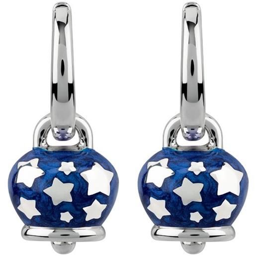 Chantecler Capri orecchini Chantecler Capri campanella micro con stelline in argento e smalto blu perlato