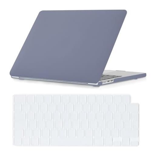 Se7enline compatibile con mac. Book air 15 m2 case 2023 per mac air 15 modello a2941 custodia rigida per laptop con finitura opaca con cover per tastiera skin (layout ue), grigio lavanda