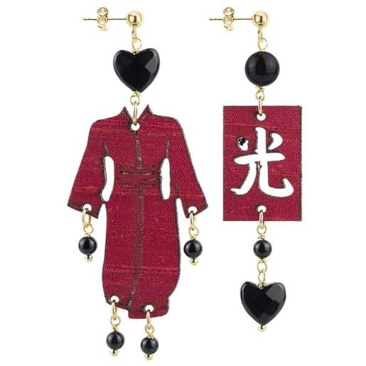 Lebole Maison lebole gioielli orecchini da donna kimono special tessuto rosso