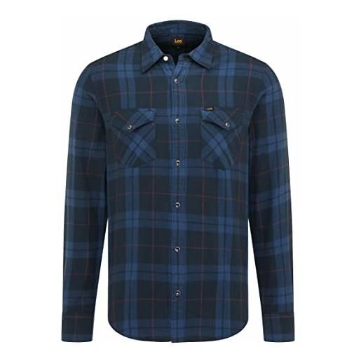 Lee clean western shirt, camicia uomo, blu (insiginia), l