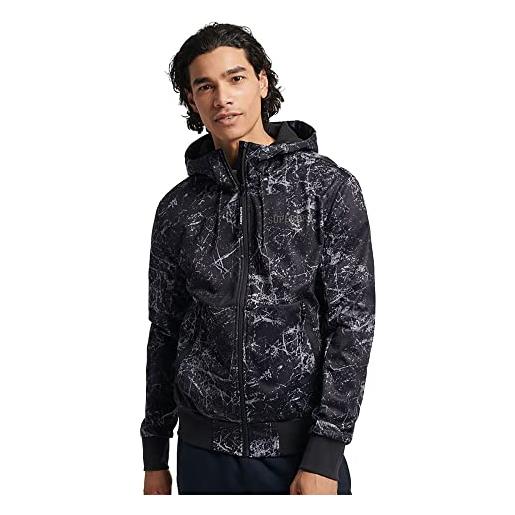 Superdry code tech softshell jkt giacca, nero aop, s uomo