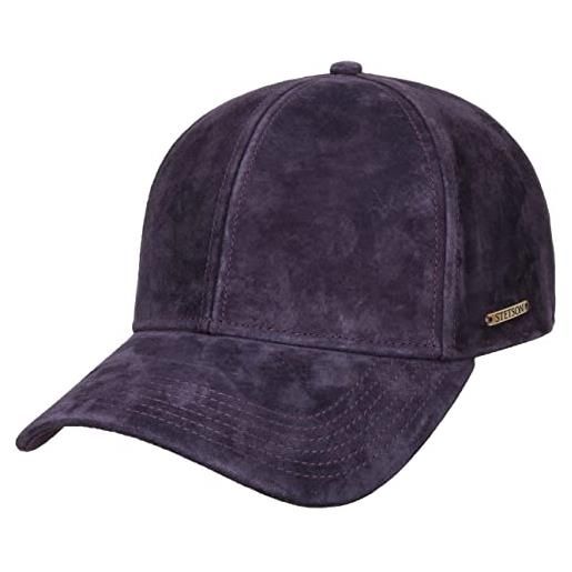 Stetson cappellino classic pigskin donna/uomo - berretto baseball in pelle fibbia metallo, con visiera estate/inverno - taglia unica lilla