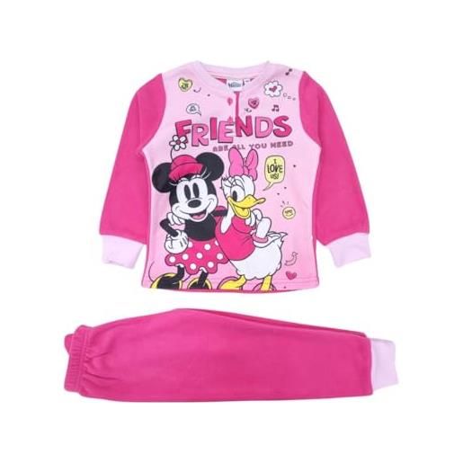 SUN CITY pigiama disney minnie mouse per bambina in caldo pile invernale per ragazza (6 anni, hw2045 fucsia)
