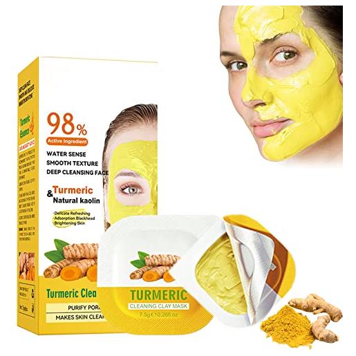 Auflosung turmeric clay mask, maschera argilla, cleansing mask facciale anti-acne, clay mask, maschera viso purificante e idratante, maschere per pulizia del viso, adatta a tutti i tipi di pelle