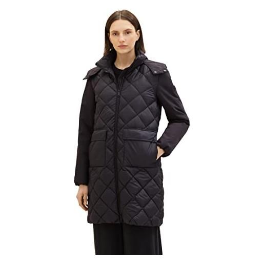 TOM TAILOR cappotto trapuntato con cappuccio e tasche staccabili piumino da donna, 14482-nero profondo, m