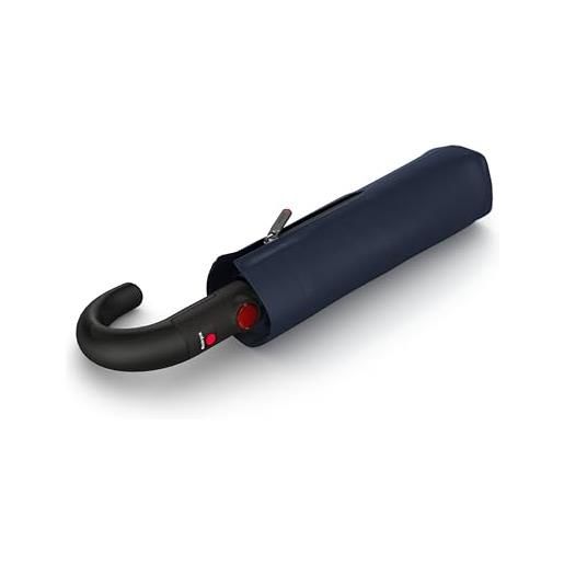Knirps ombrello tascabile t. 260 medium duomatic black - apertura e chiusura automatica - antivento - manico tondo a gancio - navy blu