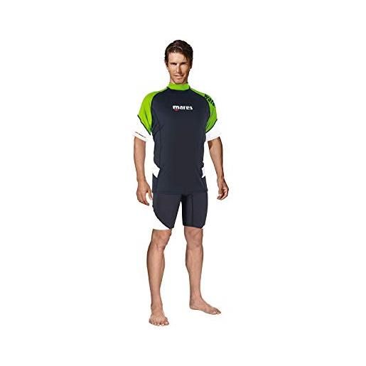 Mares rash guard loose fit short sleeve, maglia con portezione solare per sport acquatici con manica corta uomo, blu, m