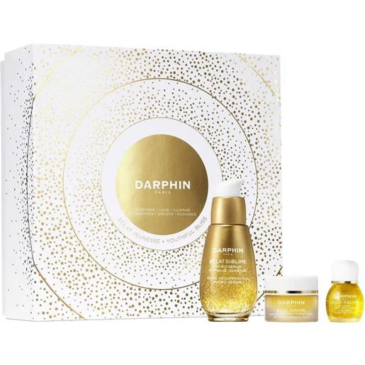 Darphin cofanetto éclat sublime youthful bliss balsamo detergente aromatico + siero ringiovanente + olio di nettare d'oro agli 8 fiori