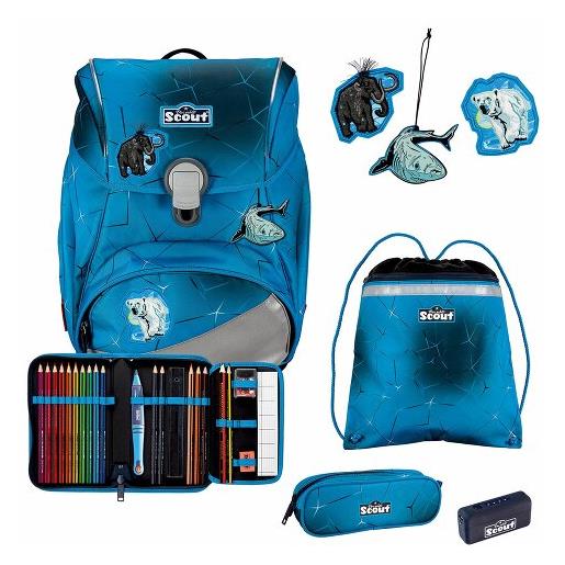 Scout alpha safety light set di borse per la scuola 5 pezzi blu
