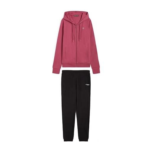 FREDDY - tuta sportiva in interlock con felpa cappuccio e zip, donna, fuxia, medium