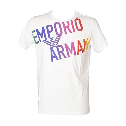 Emporio Armani giorgio armani spa maglietta bold logo t-shirt, white multi col. Obl, l uomo