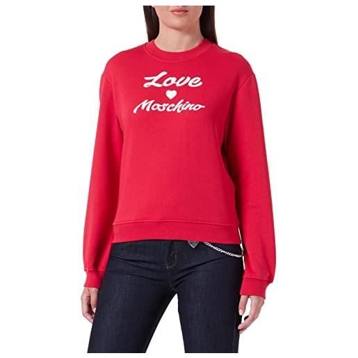 Love Moschino vestibilità normale con stampa corsiva. Maglia di tuta, colore: rosso, 46 donna