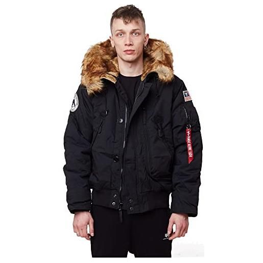 Alpha industries polar jacket sv giacca invernale da uomo, black, small