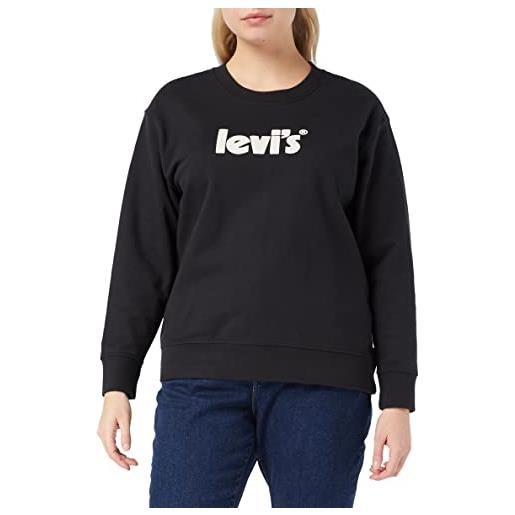 Levi's plus size graphic standard crew, sweatshirt donna, riley floral bw caviar, xxl