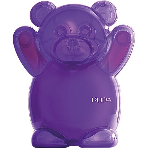 Pupa happy bear - cofanetto make-up per trucco viso, occhi e labbra 001 - violet