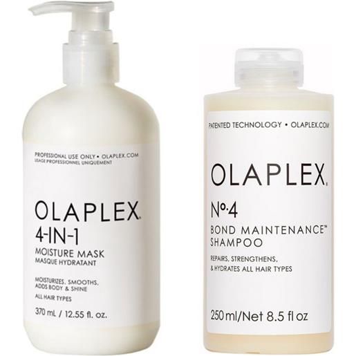 Olaplex n°4 bond maintenance shampoo + moisture mask 4-in-1 250+370ml - shampoo e maschera idratante