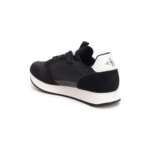 Calvin Klein Jeans sneakers da runner uomo scarpe sportive, multicolore (black/bright white), 43 eu