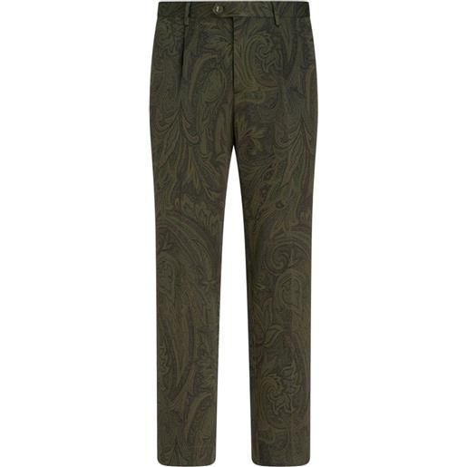 ETRO pantaloni dritti con stampa paisley - verde